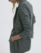 Women’s black graphic print suit jacket-7