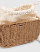Beige handtas raffia-effect en kant meisjes-6