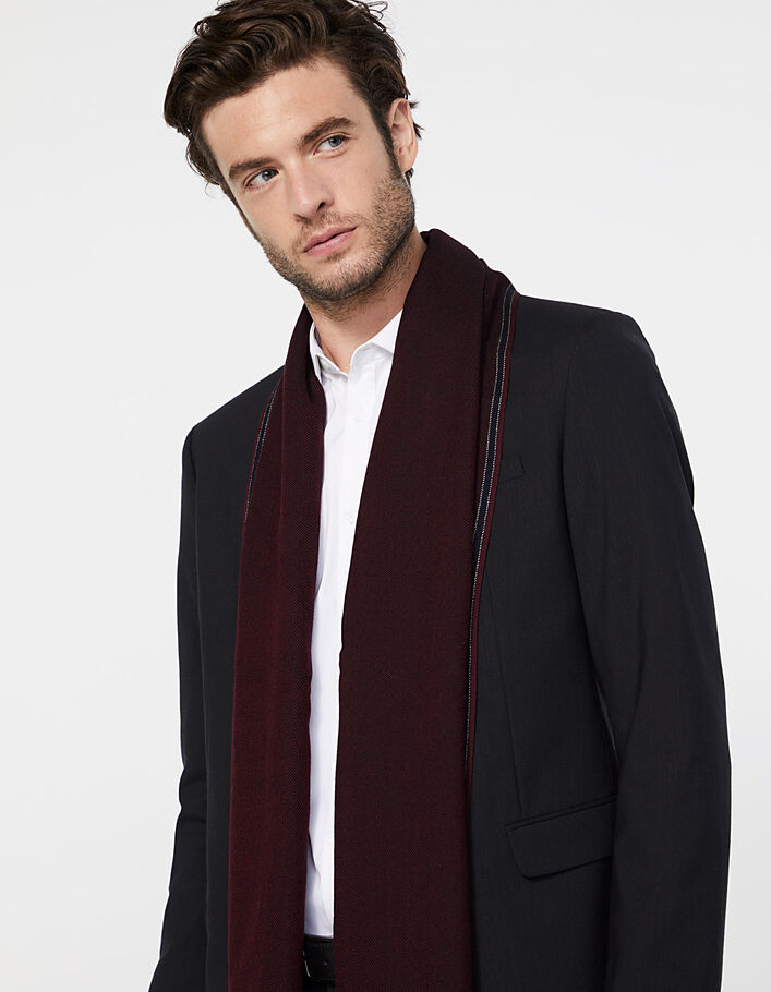 Mancha Banquete en cualquier sitio Bufanda burdeos de twill de lana Hombre