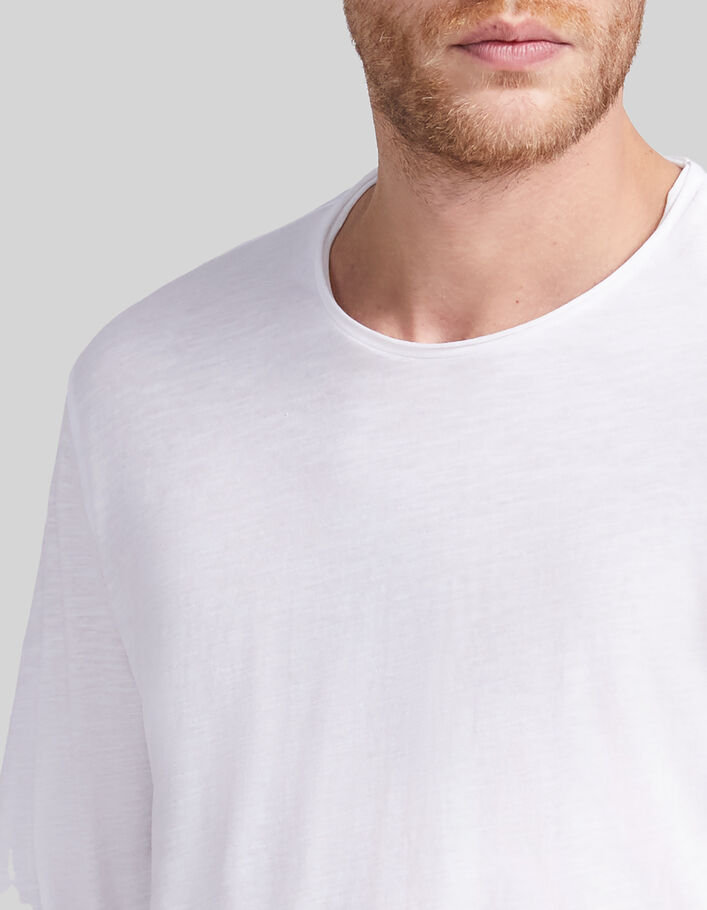 Wit T-shirt De Essential ronde hals lange mouwen Heren - IKKS