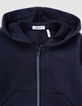 Blauw ritsvest met kap babyjongens-2