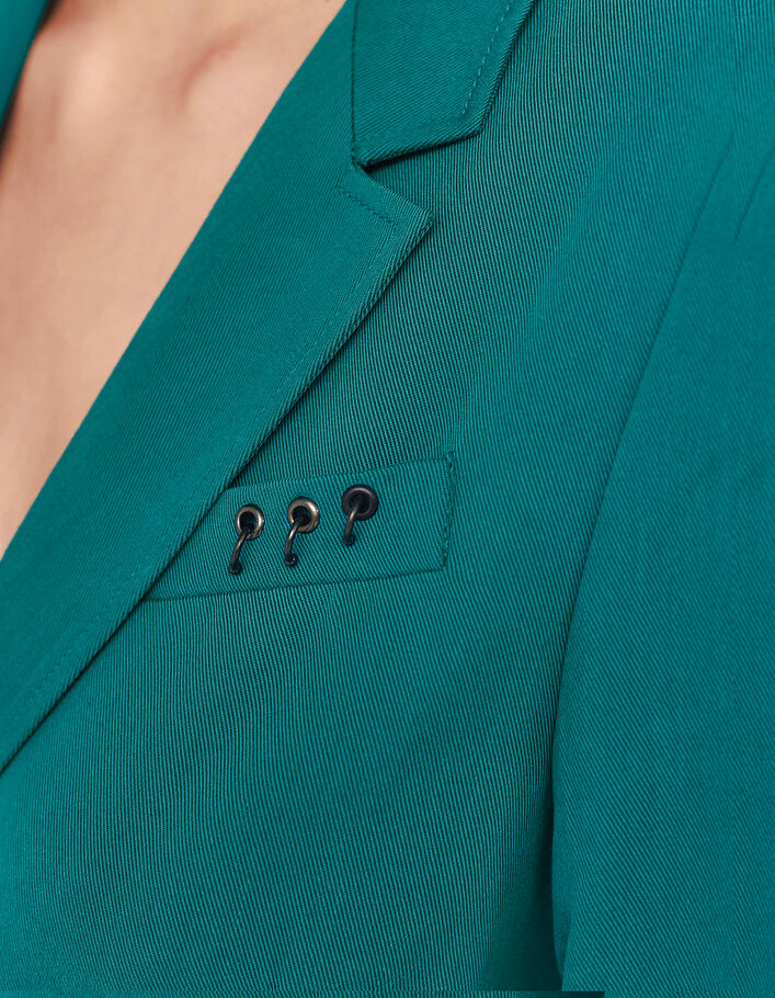 Women’s emerald Tencel suit jacket with belt-4