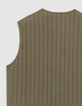 Men's khaki quilted sleeveless vest-9