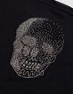Camiseta negra con bordado de calavera en la espalda-8