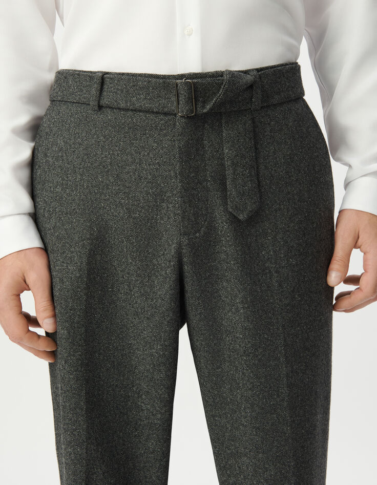 Men’s grey tweed-look suit trousers-4