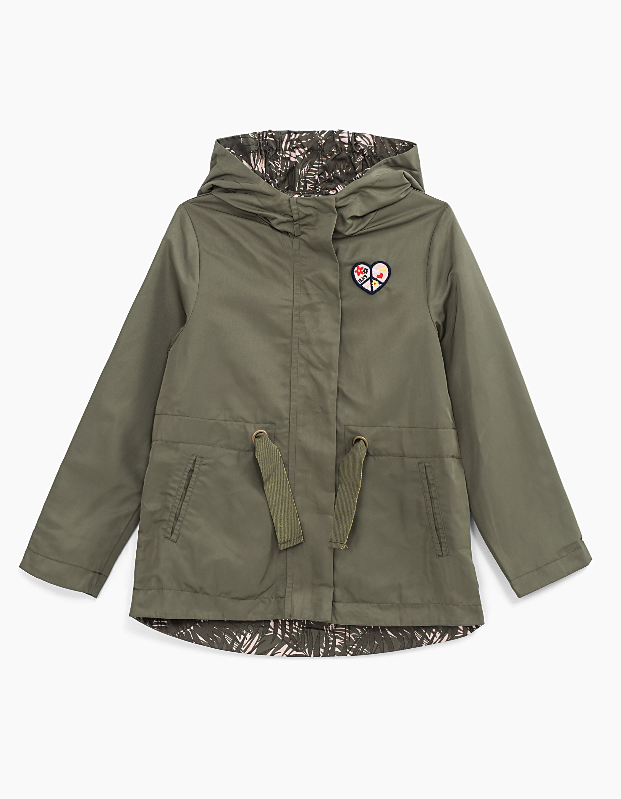 Girls khaki and pink reversible trench coat