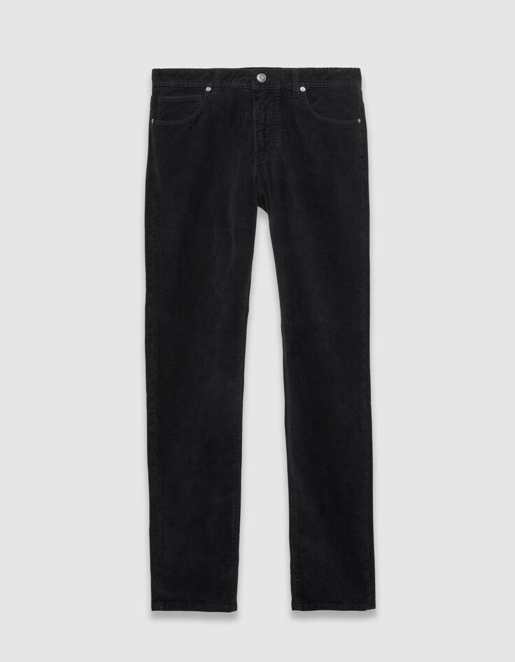 Zwarte slim broek fijne ribfluweel Heren-6