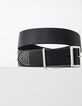 Ceinture jean en cuir noir passant femme-2