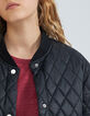 Schwarze, halblange Damensteppjacke-4