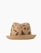 Chapeau jaune clair imprimé garçon -4