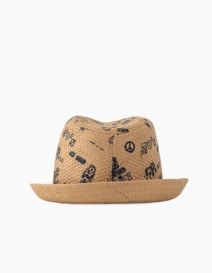 Chapeau jaune clair imprimé garçon -4
