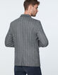 Americana gris ratón tweed efecto rayas Hombre-3