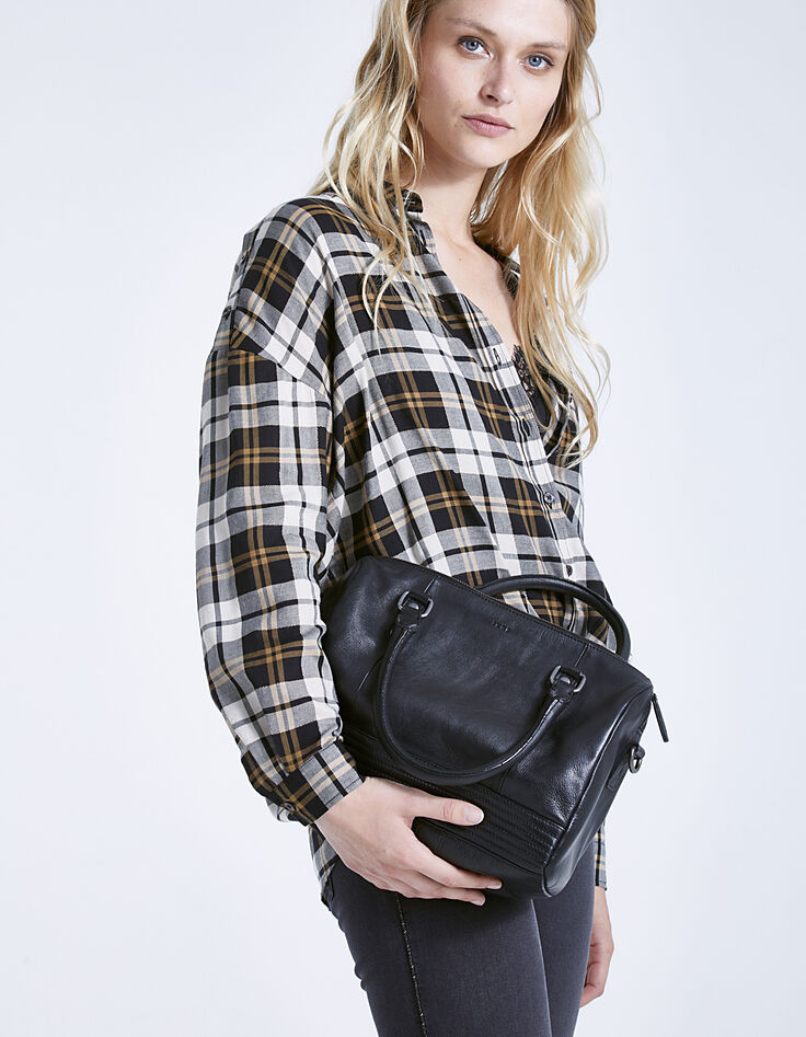 Women's black bowling bag-6