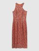 Dames midi-jurk met paillettenprint en arabesk print-6
