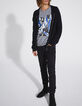 Schwarze Herrenkapuzenjacke aus 3D-Strick-5