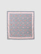 Foulard carré noir imprimé graphique fille-2