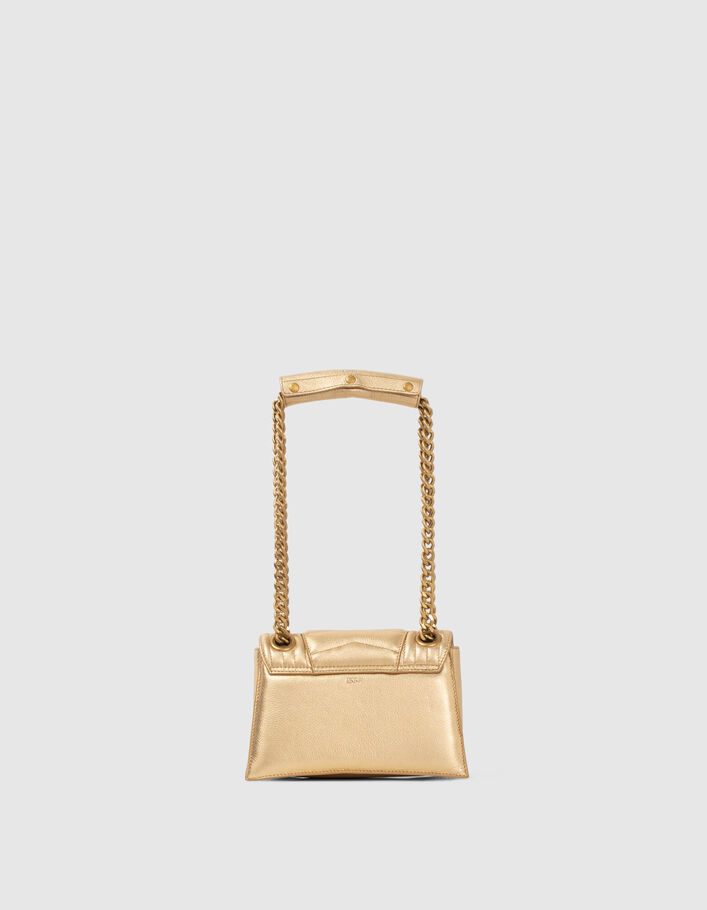 Damentasche THE 1 glitter aus goldfarbenem Metallic-Leder Größe S - IKKS