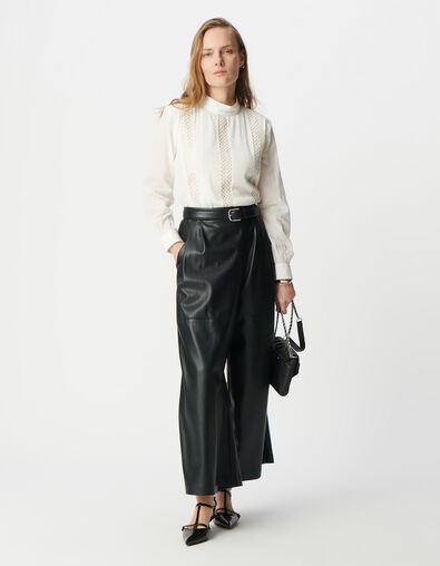Off-white Bluse aus Bio-Baumwolle mit Besätzen Damen - IKKS