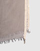Women&rsquo;s scarf with black thin stripes-4