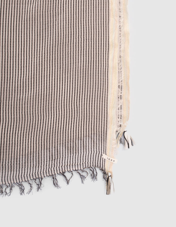 Women&rsquo;s scarf with black thin stripes-4