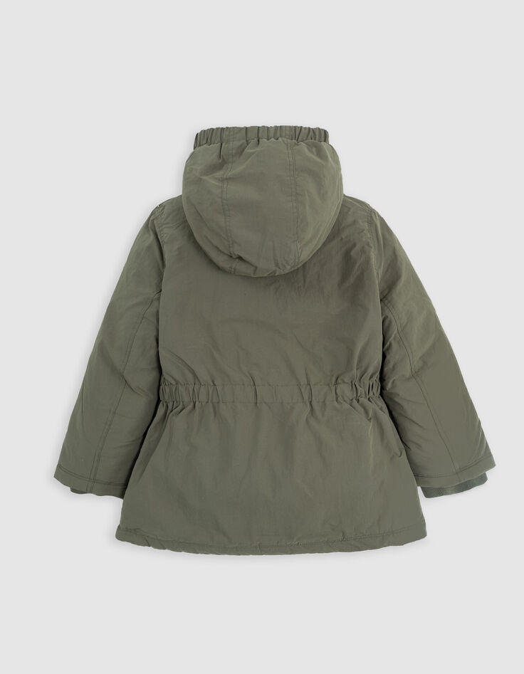 3-in-1-Parka für Mädchen – Khaki und Silber-7