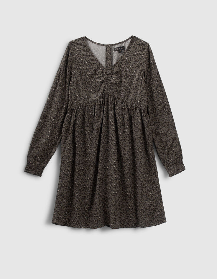 Girls’ khaki leopard print LENZING™ ECOVERO™ dress-1