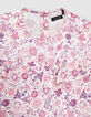 Girls' off-white blouse with violet flower print-2