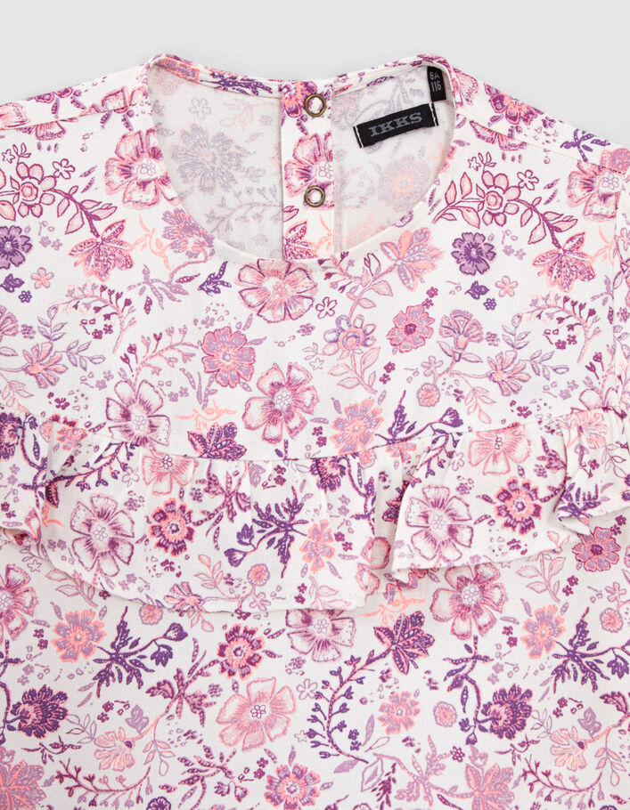 Ensemble veste matelassée imprimée fleurs + robe fille - rose, Fille