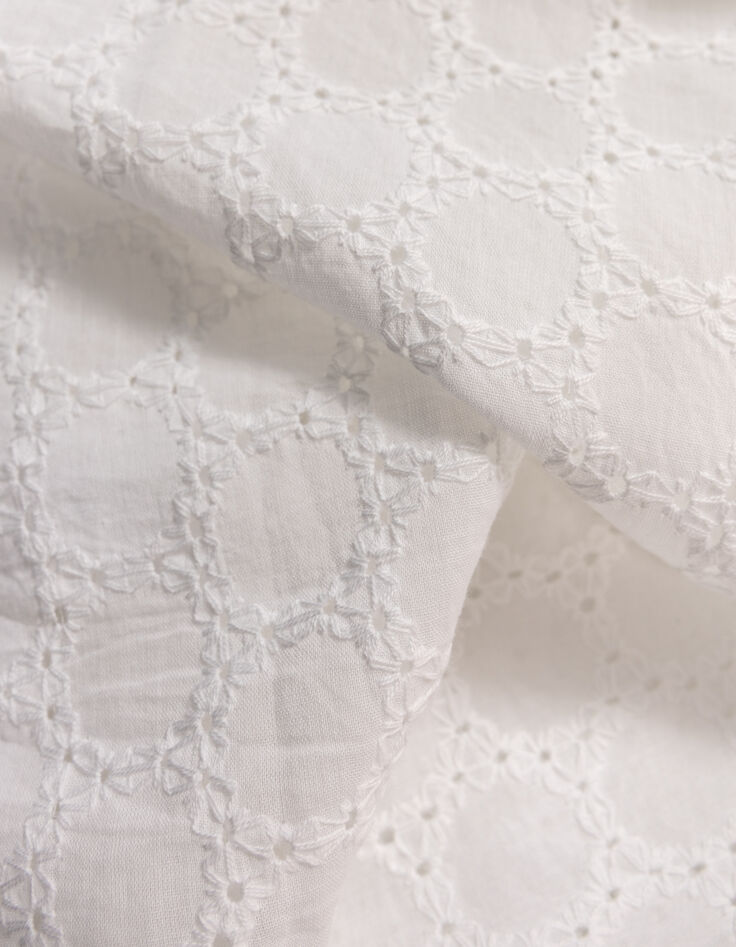 Chemise sans manches blanche dentelle à nouer devant fille-9 Chemise sans manches blanche dentelle à nouer devant fille-9