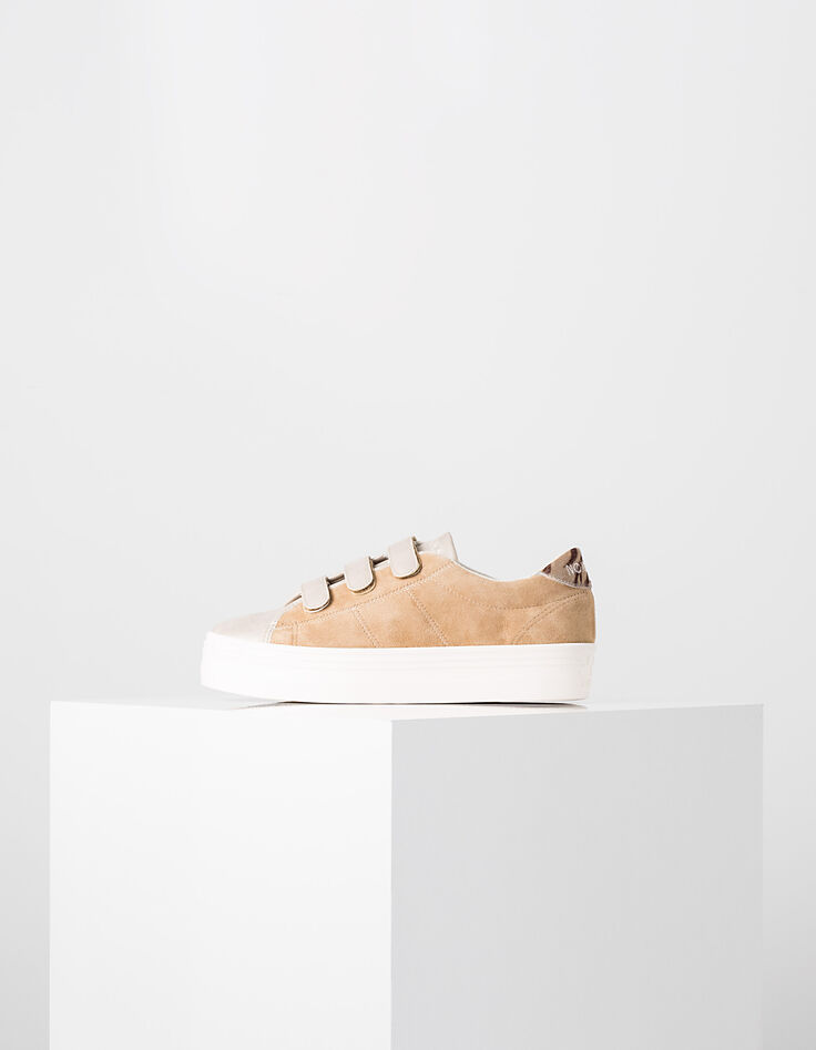 Women’s gold camel No Name Plato Straps trainers-1