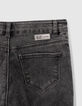 Girls’ grey high-waist slim jeans with side bands-6