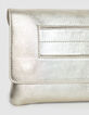 Sac pochette dor&eacute; cuir m&eacute;tallis&eacute; Femme-2
