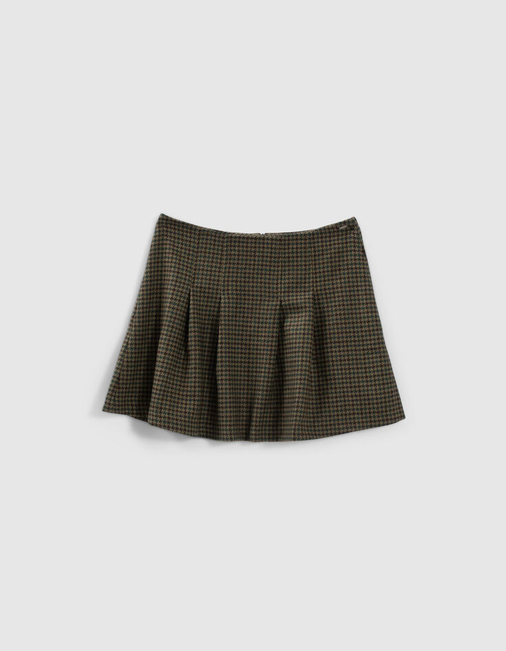 Women’s lichen check motif skater skirt-5
