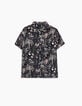 Boys’ black medina and palm tree print shirt-1