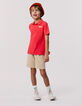 Rotes Jungen-Poloshirt, Gummistreifen am Kragen-1