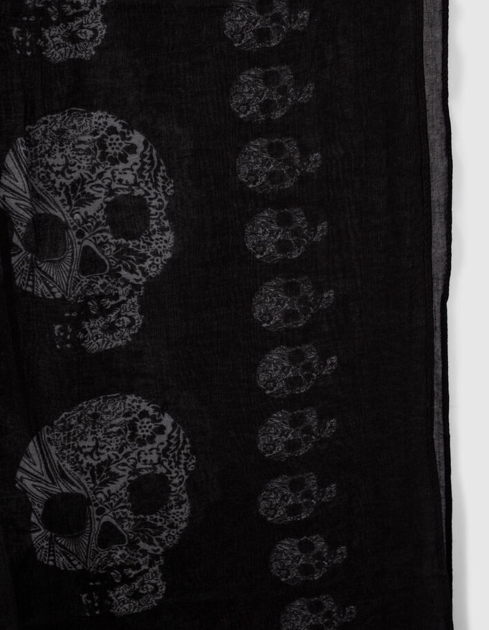 Men’s black skull motif scarf - IKKS
