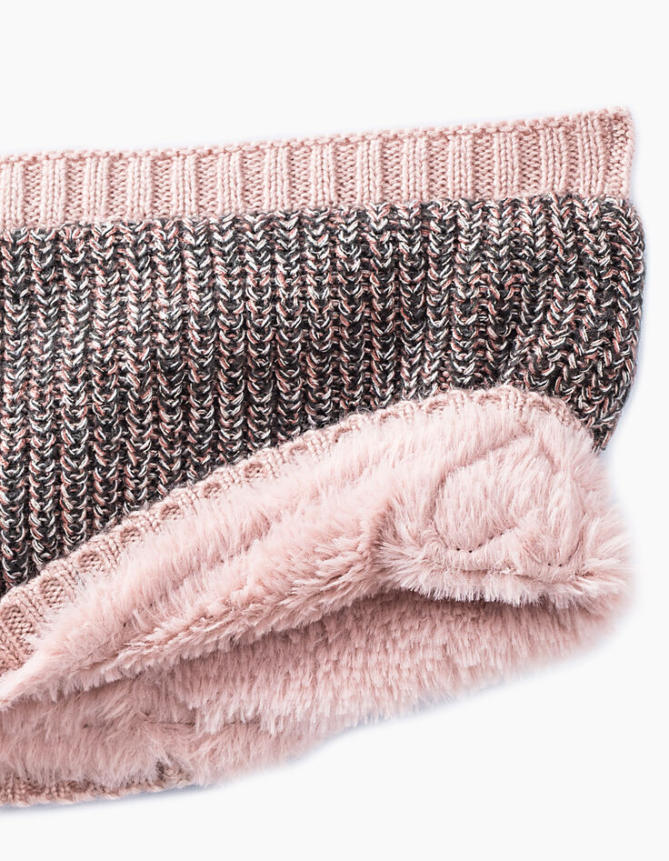 Snood rose moyen tricot bébé fille -4 Snood rose moyen tricot bébé fille -4