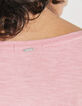 Women’s pink skull image organic cotton T-shirt-5