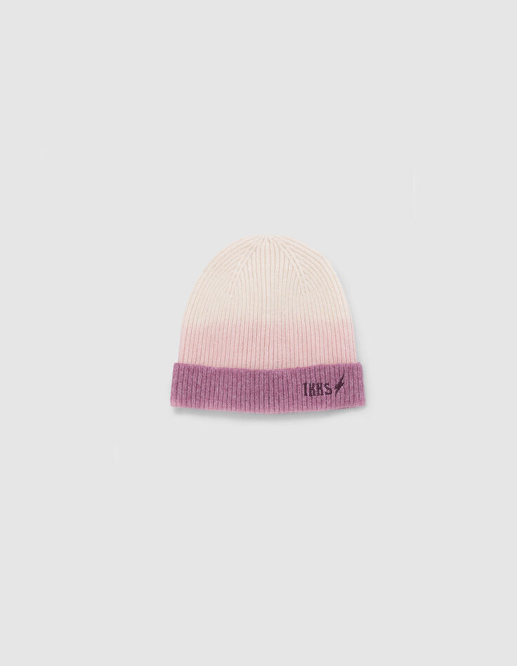 Bonnet rose tricot effet deep dye fille-2