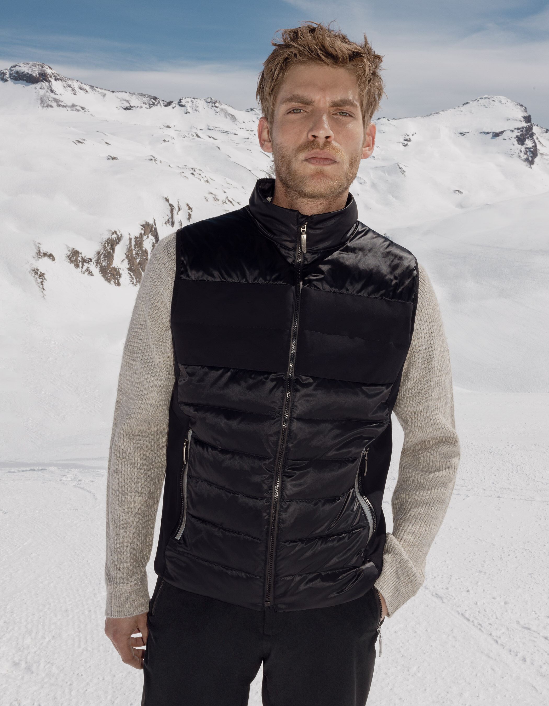 Sous doudoune noire bi mati re IKKS x DUVILLARD Homme
