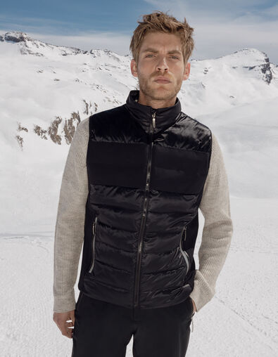 Sous-doudoune noire bi-matière IKKS x DUVILLARD Homme - IKKS