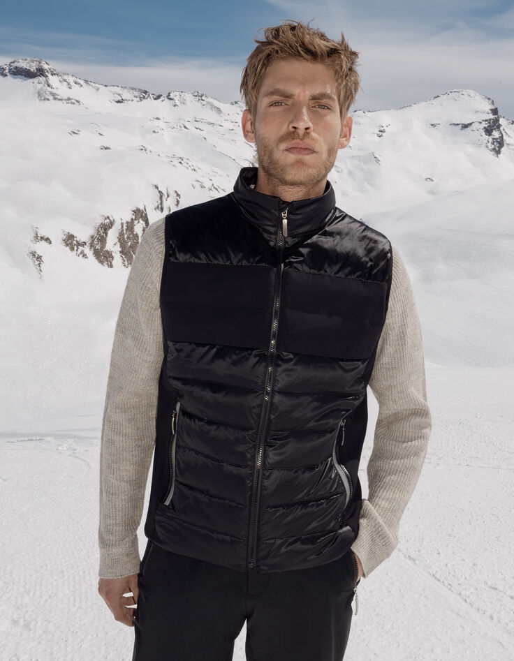 Sous-doudoune noire bi-matière IKKS x DUVILLARD Homme-1