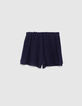 Falda pantalón azul marino crepé bordado brasileño niña-3