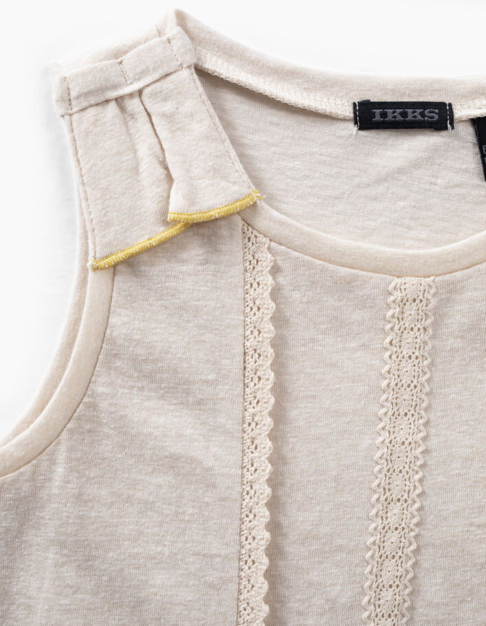 Débardeur Dentelle ICODE By IKKS – Neuf Avec étiquettes – Femme Taille XL – Beige Foncé