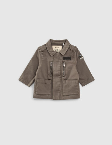 Baby boys’ khaki back print organic cotton safari jacket - IKKS