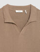 Polo beige fijn breisel Heren-5