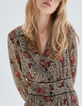 Robe longue écrue recyclée imprimé léo cachemire Femme-4