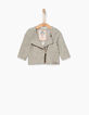 Mittelgrau melierte Baby-Strickjacke-1
