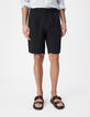Bermudashorts schwarzer Plisseestoff Herren-2