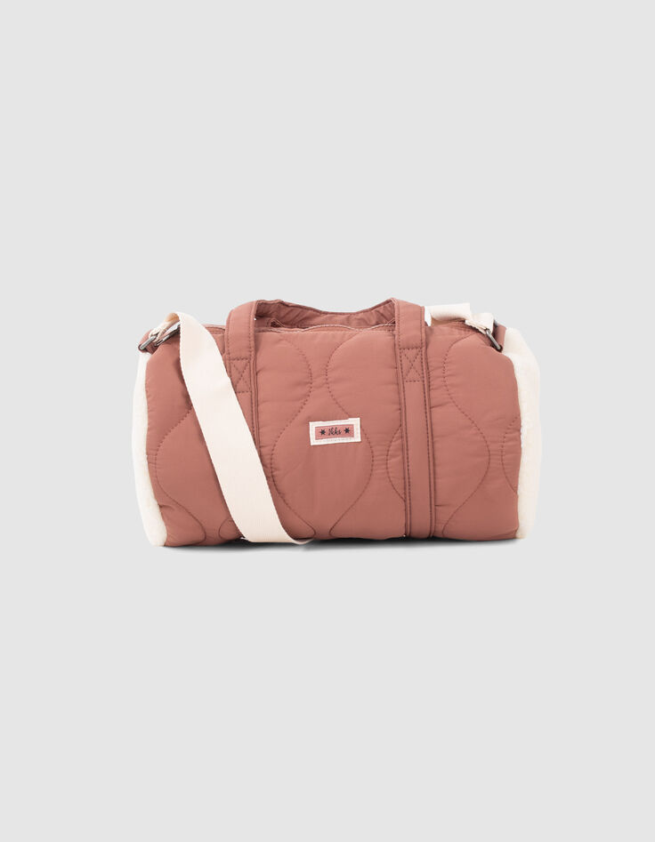 Rosa M&auml;dchenbowlingtasche mit cremewei&szlig;em Sherpafleece-1
